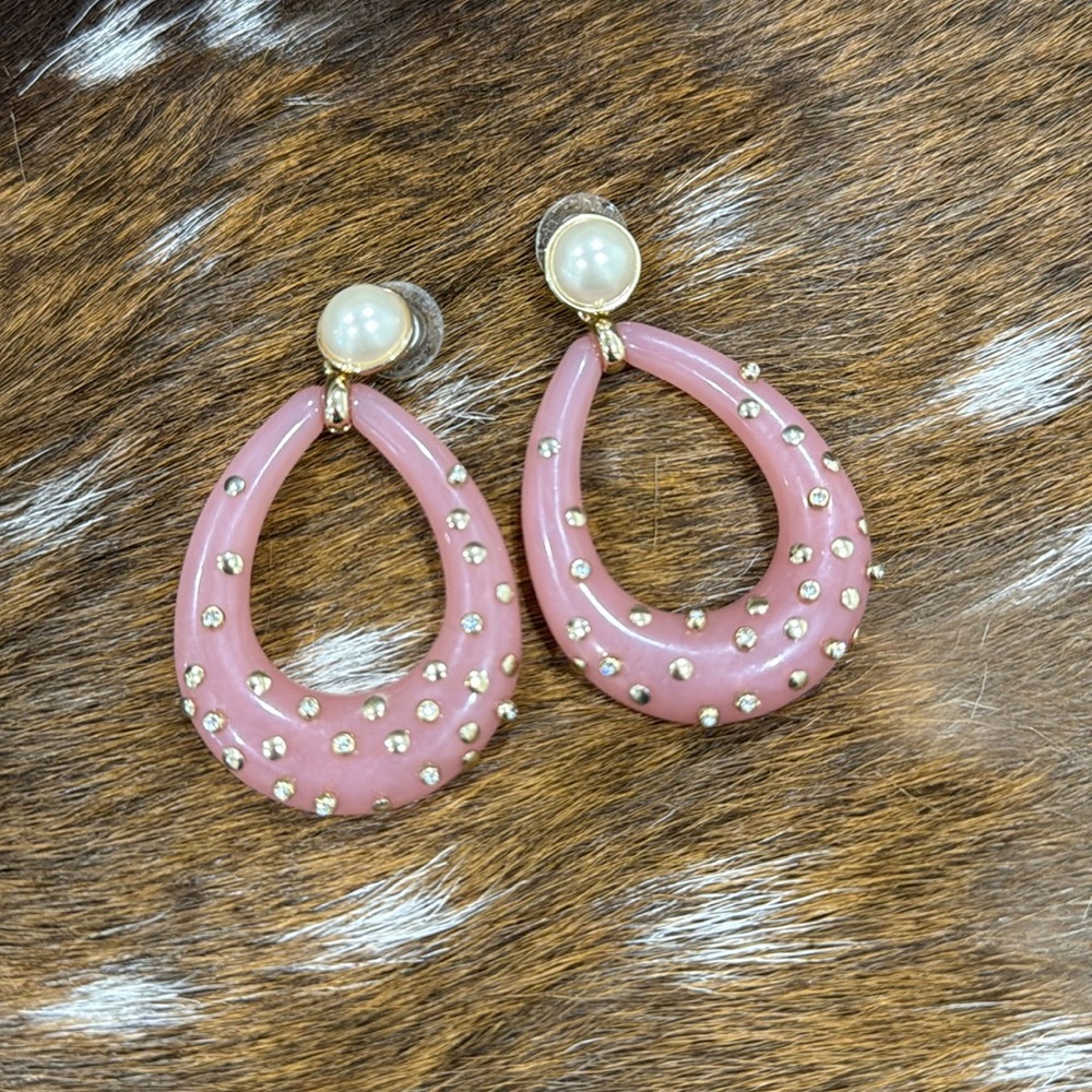 Stella & Dot Pink Pearl Earrings